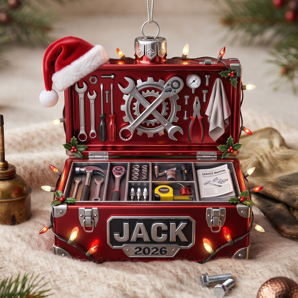 Mechanical Box Ornament - Personalized Gifts For Mechanic Christmas Ornament 09PGLU191026-Homacus