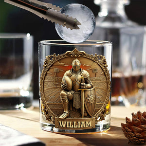 Kneeling Knight Sports Drinking Glass - Personalized Gifts For Christian 06HULU031025-Homacus