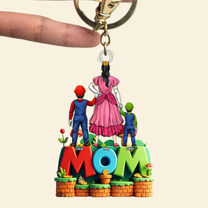 Mushroom Mom Keychain Personalized Gifts For Mom 03TOTN240425PA-Homacus