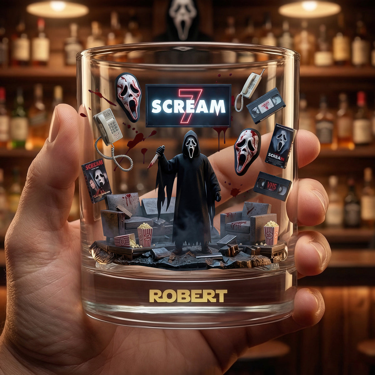 Horror Movie Round Glass - Personalized Gifts For Horror Lovers 03ohqn120326-Homacus