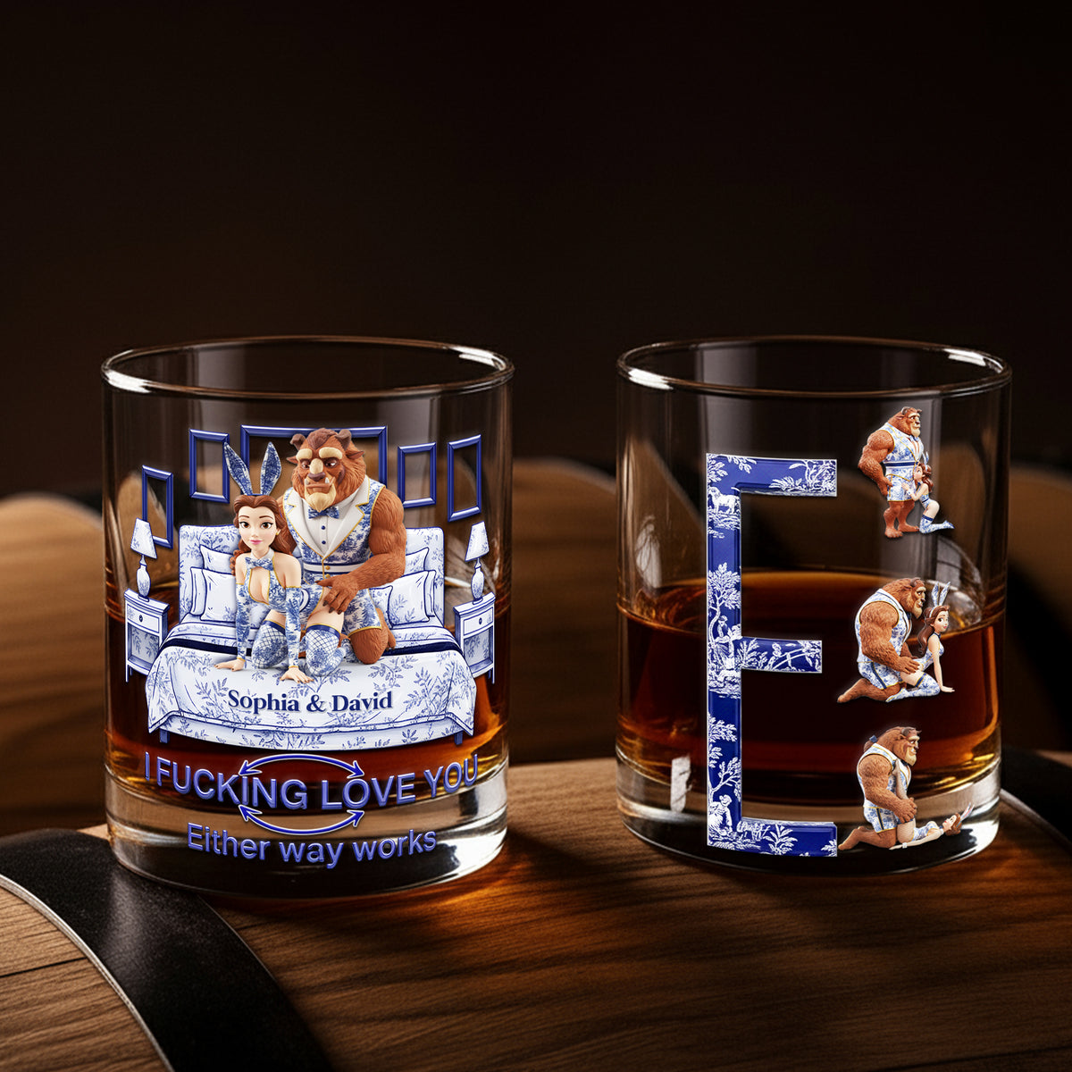 Wild Romance Couple Round Glass - Personalized Gifts For Couples 06OHLU201125-Homacus