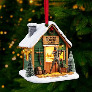 Hunting Cabin Christmas Ornament - Personalized Gift For Hunters 02OHLU140825-Homacus