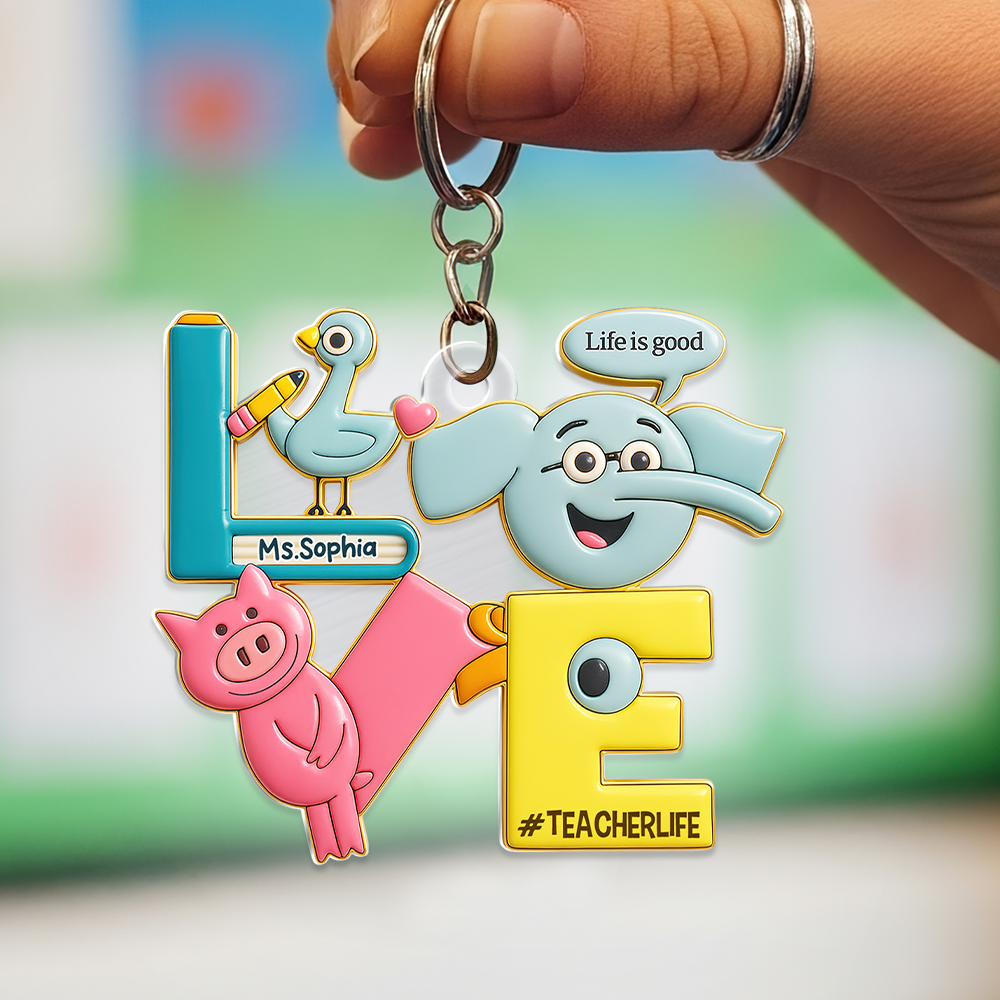 Love Teacher Keychain - Personalized Gifts For Teacher 02HUPU140725-Homacus