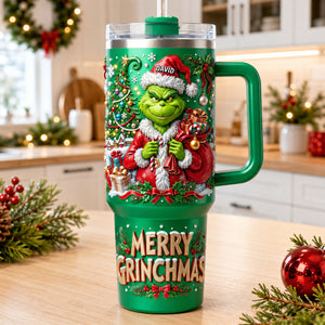 Unique Santa 40oz Tumbler With Handle - Personalized Gifts 07TYQN280826-Homacus