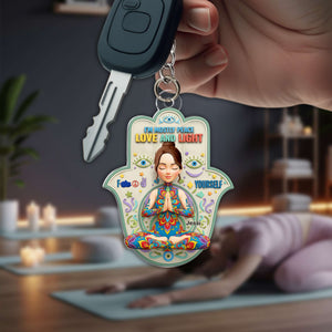 I’m Mostly Peace – Boho Soul Keychain - Personalized Gifts For Yoga Lovers 05NALU270625-Homacus