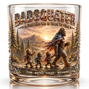 Wild Dad & Little Ones Round Glass - Personalized Gifts For Dads 02PADT280426-Homacus