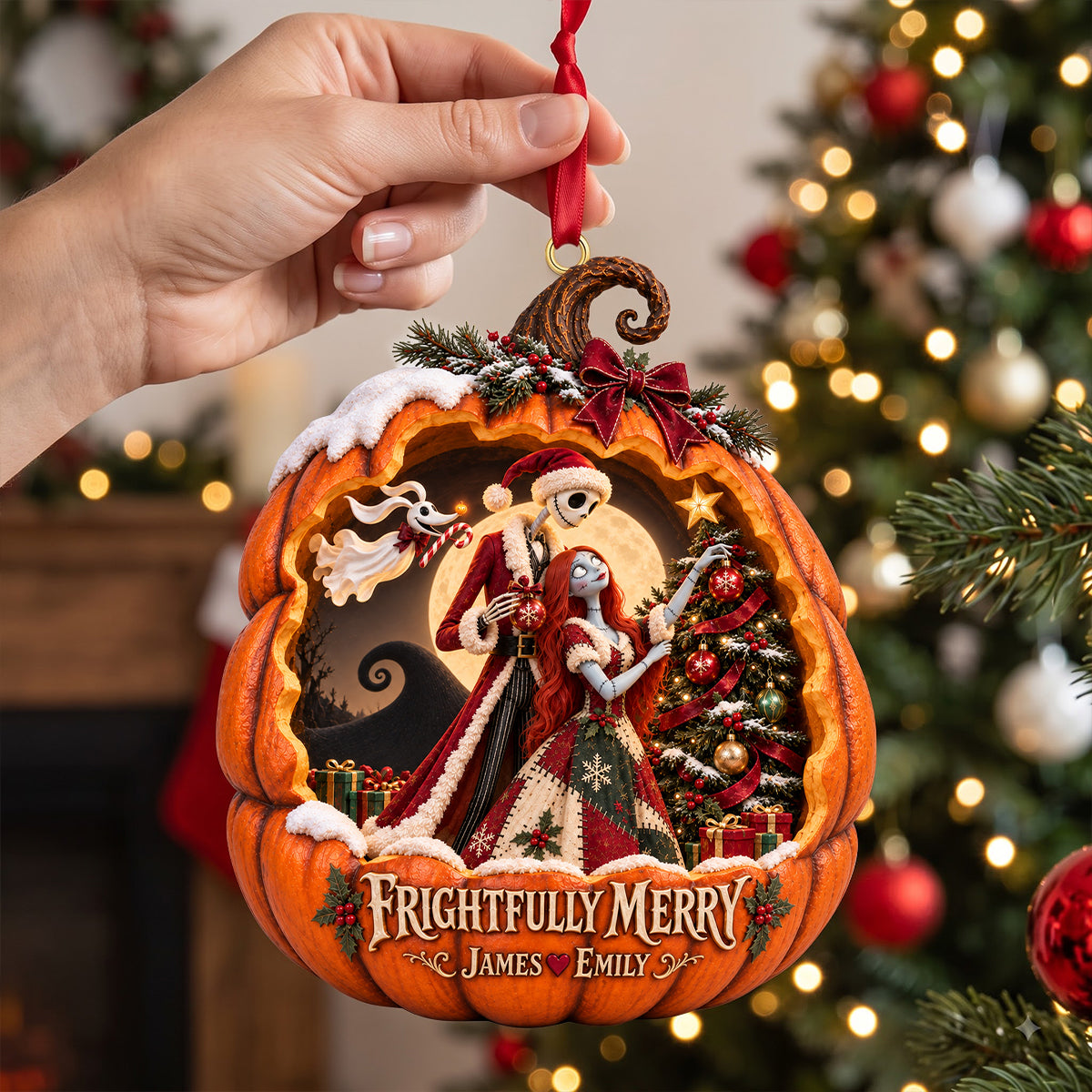 Spooky Couple Acrylic Ornament - Personalized Gifts For Couple 04hatn081026-Homacus