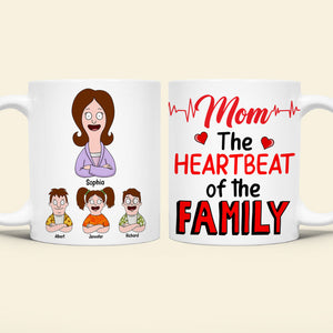 Personalized Gifts For Mom Coffee Mug 04toqn050325hg The Heartbeat Of The Family-Homacus