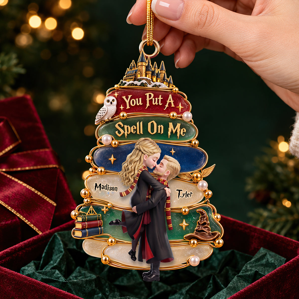 Kissing Magical Christmas Ornament - Personalized Gifts For Couple 02nadt161026-Homacus