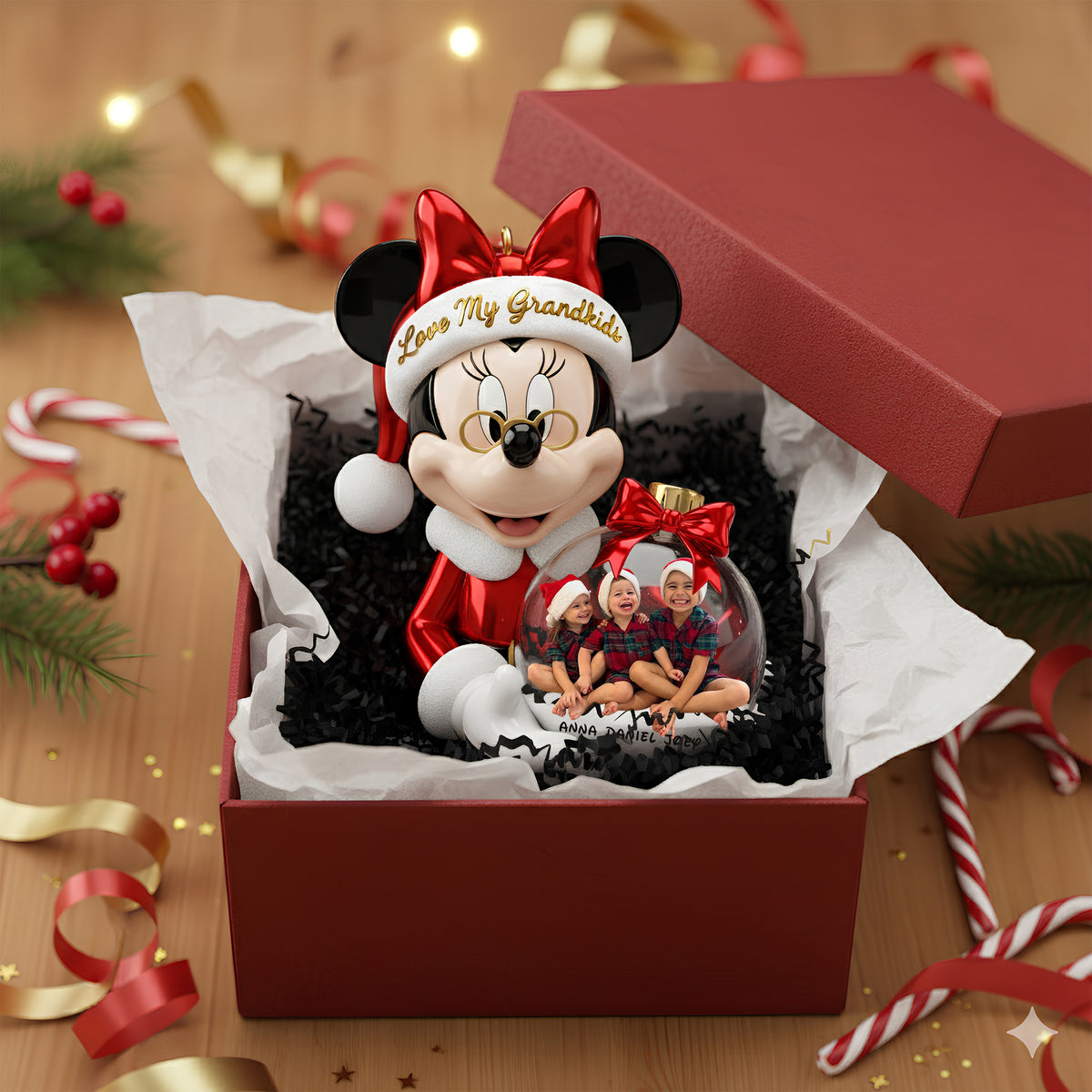 Cherished Grandkids Ornament - Personalized Custom Photo Gift For Grandkids 01PGLU271025-Homacus