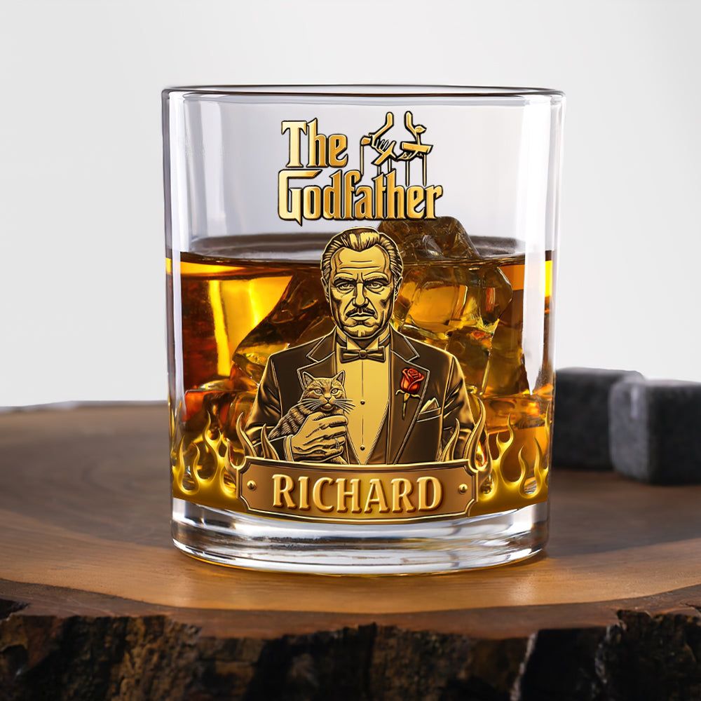 Mafia Gentleman Round Whiskey Glass - Personalized Gifts For Movie Fans 02hyqn110825-Homacus