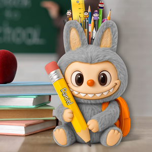 Fluffy Buddy Wooden Pen Holder Personalized Gifts For Kids 02NALU240725-Homacus