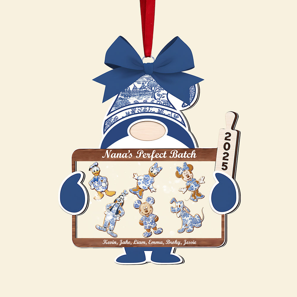 Layered Christmas Grandma Mommy Toile de Jouy Shaker Ornament 04pgta240925-Homacus