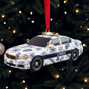Christmas On Duty Police Car Ornament - Personalized Gifts For Police 02PGLU031025-Homacus