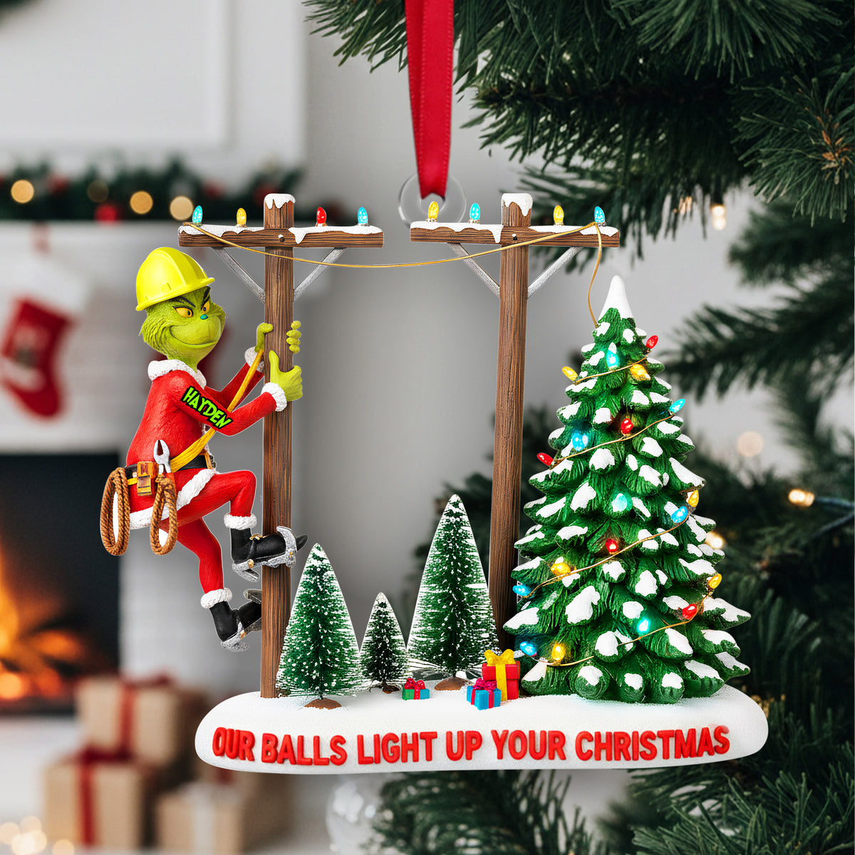 Personalized Gifts For Lineman Christmas Acrylic Ornament 06qhlu110925-Homacus
