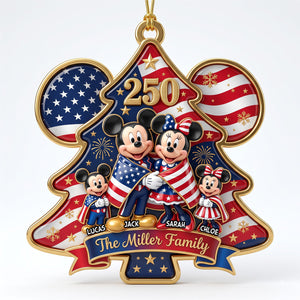 Patriotic Family Christmas Ornament - Personalized 250th Anniversary Gift For Family 06NADT240826-Homacus