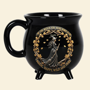Wild & Free Halloween Cauldron Mug - Personalized Gifts For Fantasy Lovers 04PGDT190825-Homacus