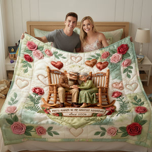 Happy Grow Old Couple Quilt Bed Set - Personalized Gifts For Couple 01QHLU281125-Homacus