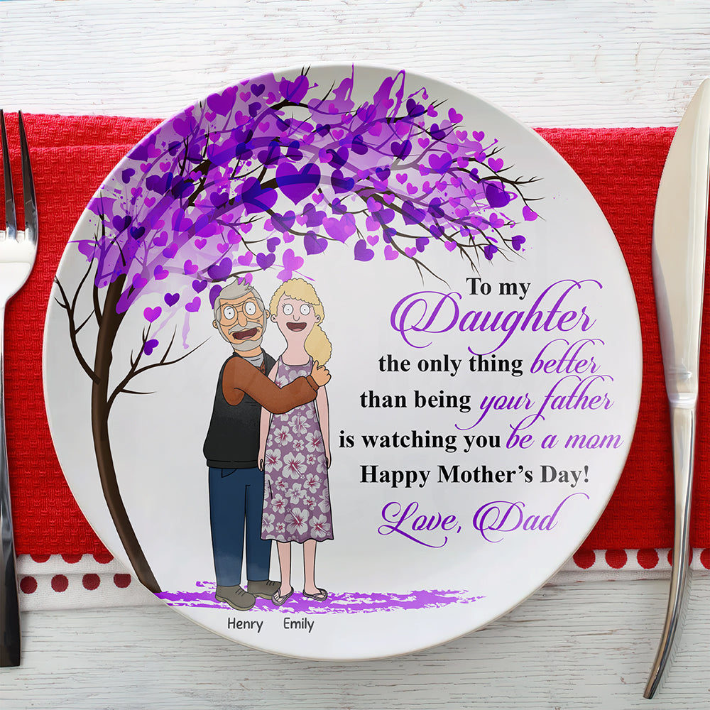 Personalized Gifts For Daughters Round Plate Happy Mother's Day 04KAQN120325HG-Homacus
