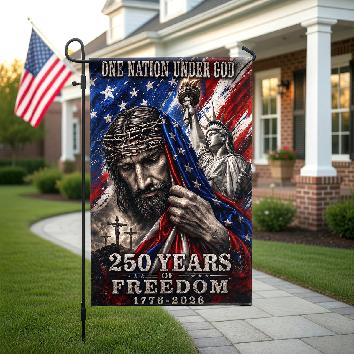 One Nation Under God - Celebrated America 250th Anniversary Garden Flag - Gifts For Patriots 06paqn280526-Homacus