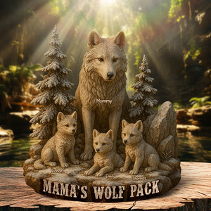 Personalized Christmas Gifts For Mom – Mama Wolf And Cubs Acrylic Plaque 04xqqn030425-Homacus