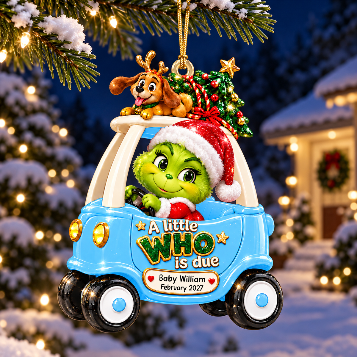 Baby On Car Ornament - Personalized Gifts For Pregnancy Christmas Ornament 05HUQN161026-Homacus