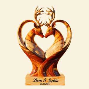 Deer Couple Acrylic Plaque - Personalized Anniversary Gifts For Couple 05OHNTN170625-Homacus