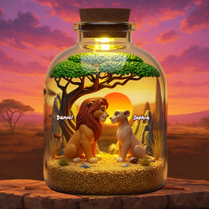 Roaring Couple Under The Sunset Jar Acrylic Plaque - Personalized Gifts For Couple 02TOLU080725-Homacus
