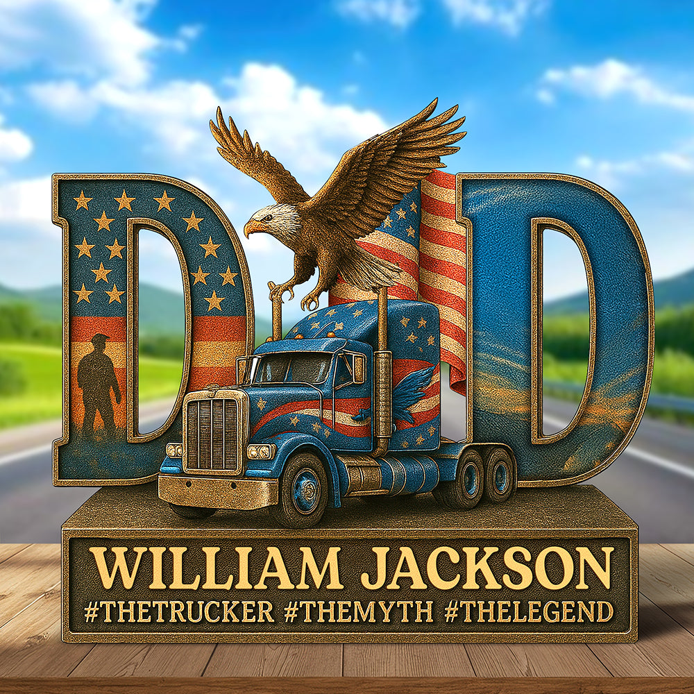 Trucker Dad Acrylic Plaque - Personalized Gifts For Dad Christmas Decor 06qhqn090525-Homacus