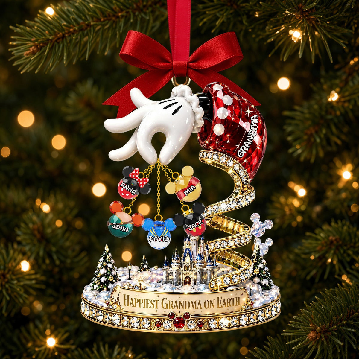 Happiest Grandma On Earth Acrylic Ornament - Personalized Christmas Gifts For Grandma 04ohlu290826-Homacus