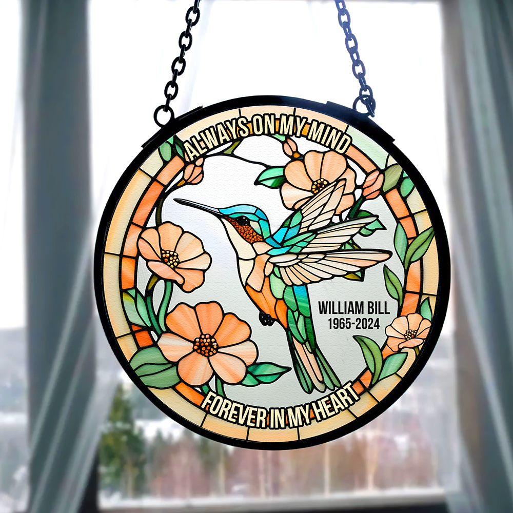 Personalized Heaven Hummingbird Suncatcher, In Loving Memory Of The Lost Loved One 03qhpu280225-Homacus