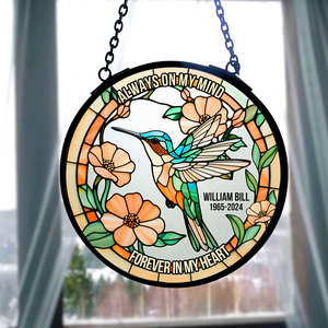 Personalized Heaven Hummingbird Suncatcher, In Loving Memory Of The Lost Loved One 03qhpu280225-Homacus