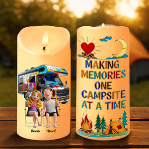 Camping Couple On Wheels LED Candle - Personalized Gifts For Couple 08TGLU220725-Homacus