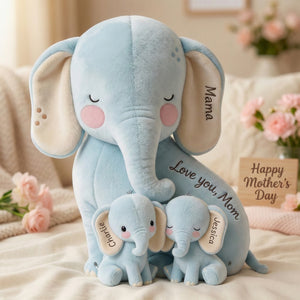 Snuggle Elephant Mom Custom Shape Pillow - Personalized Gifts For Mom 04qhlu240226-Homacus