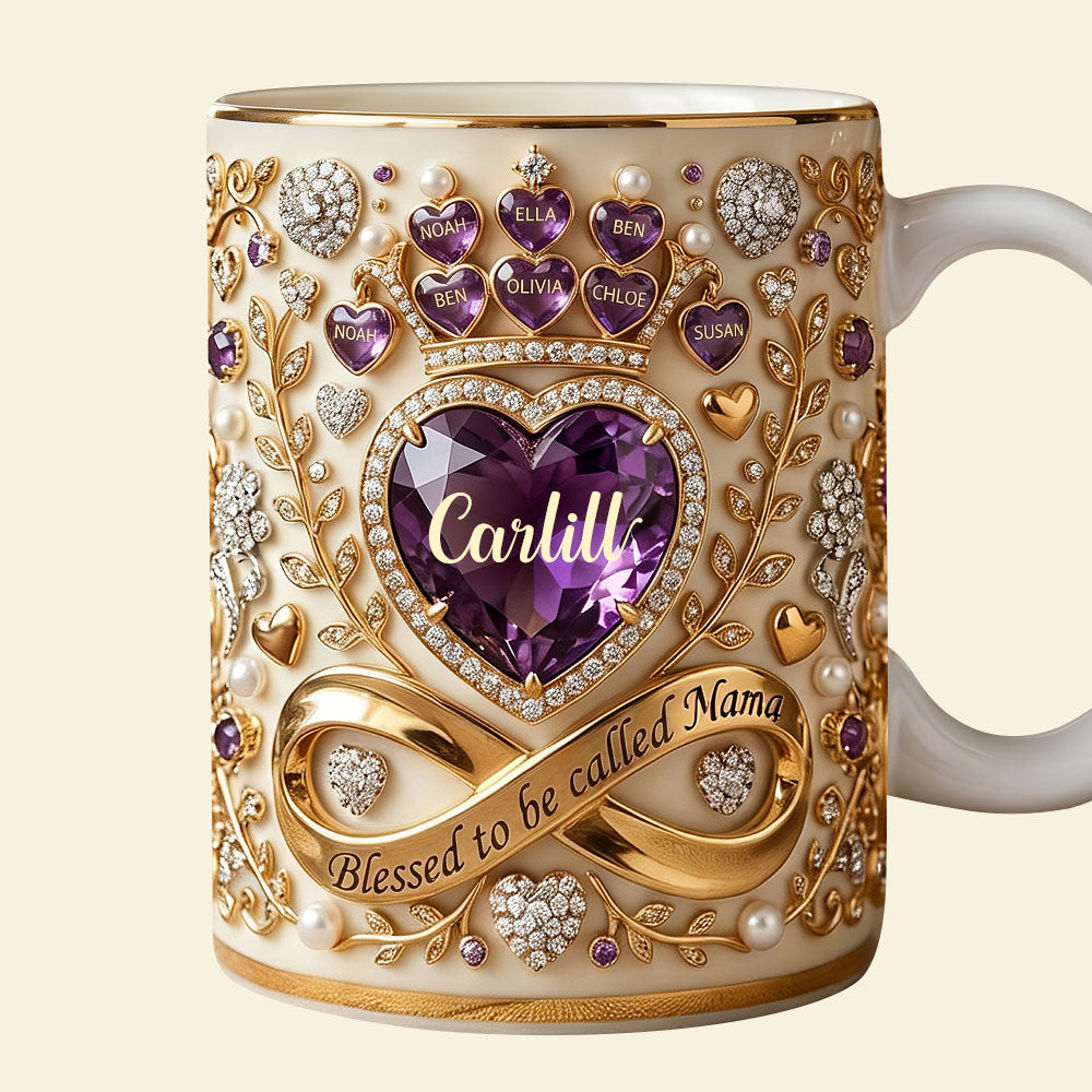Crystal Heart Coffee Mug - Personalized Gifts For Moms And Grandmas 02padt100326-Homacus