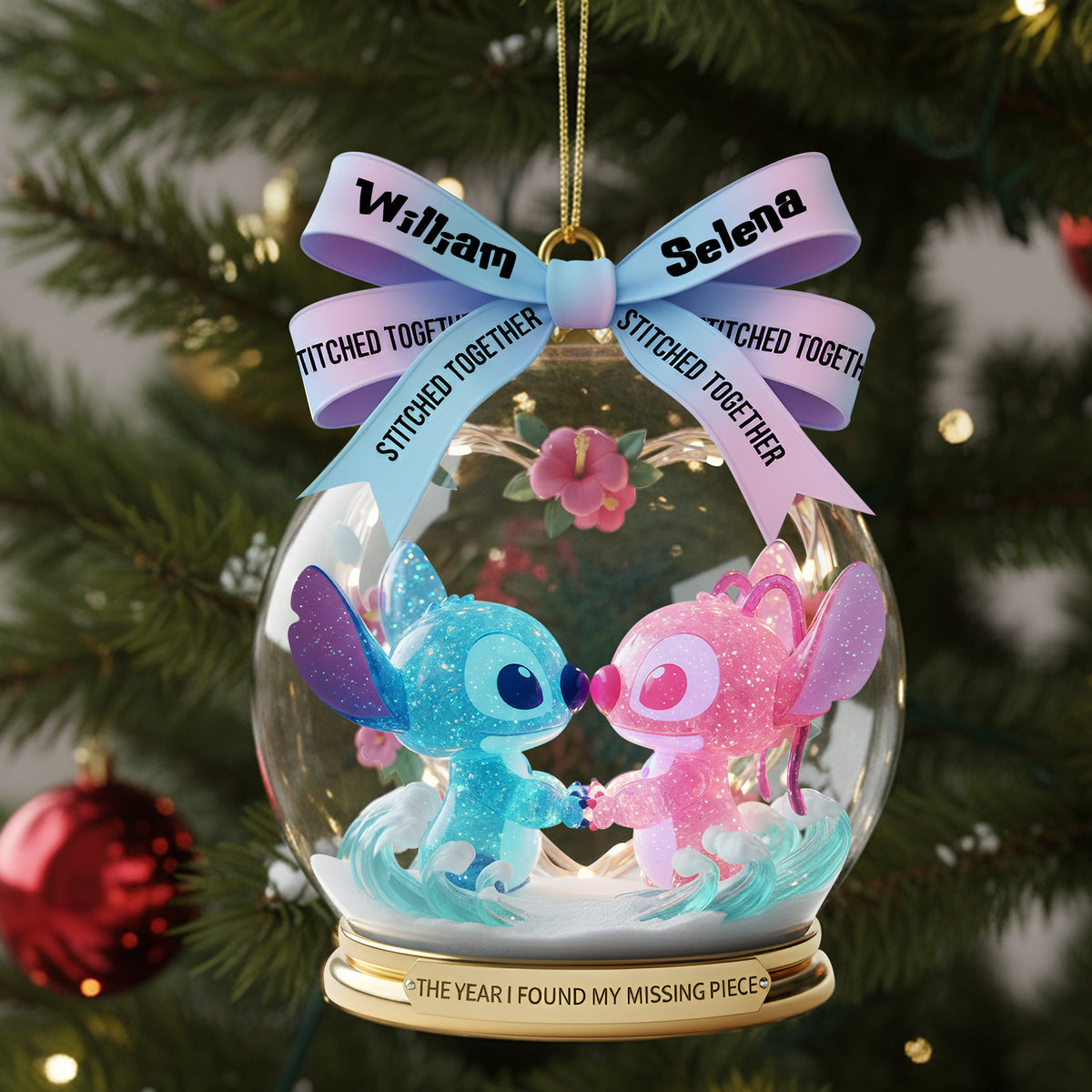 Cute Alien Couple Ornament, Personalized Gifts For Couple 07QHLU300925-Homacus
