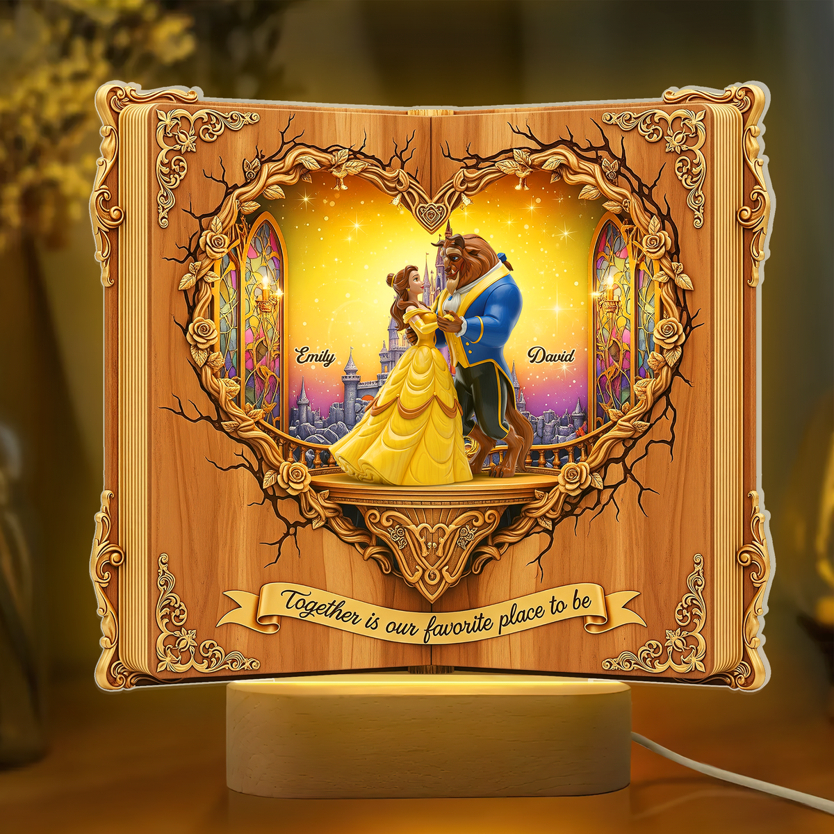 Enchanted Couple Book LED Light - Personalized Gift For Couple 02OHPU080725-Homacus