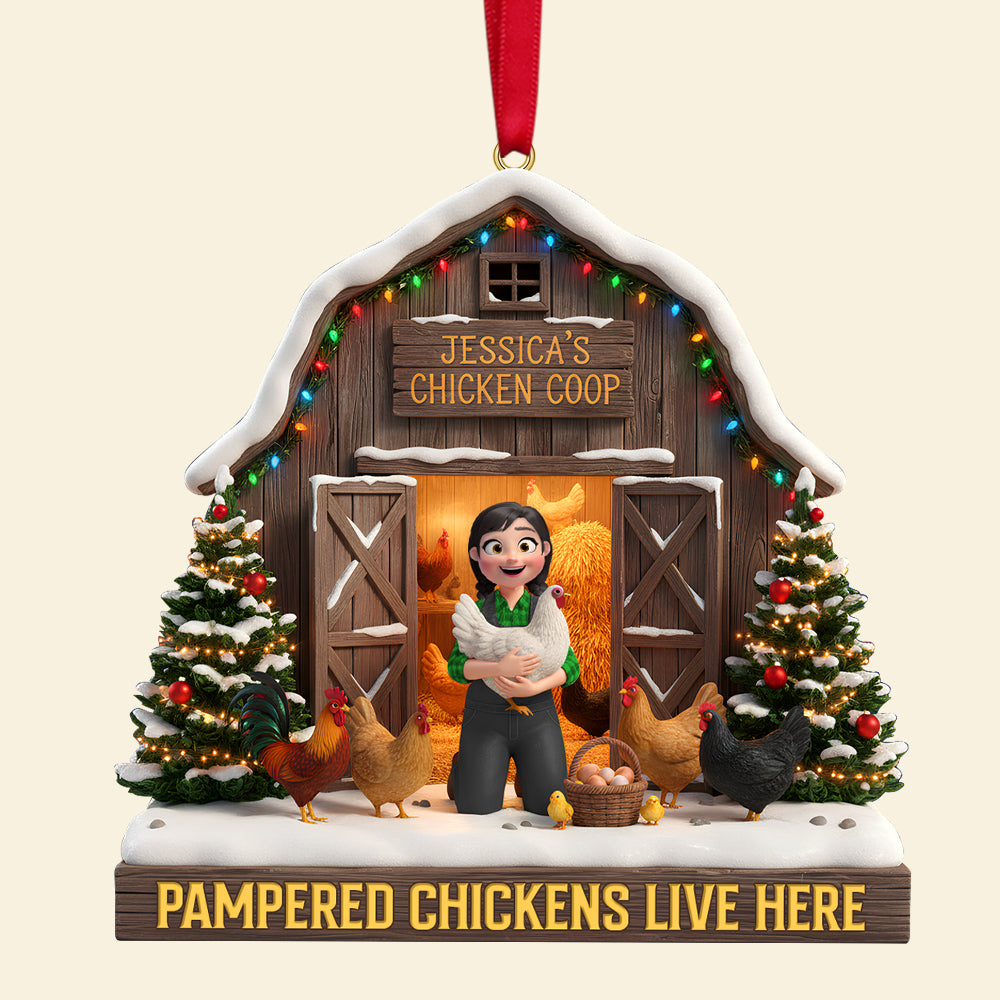 Personalized Gifts For Farmers Christmas Chicken Coop Ornament 04natn190925-Homacus