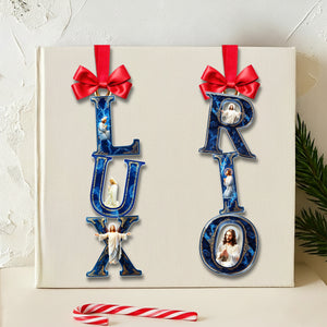 Jesus Alphabet Ornament - Personalized Gift For Christian Christmas Ornament 04HULU281025-Homacus