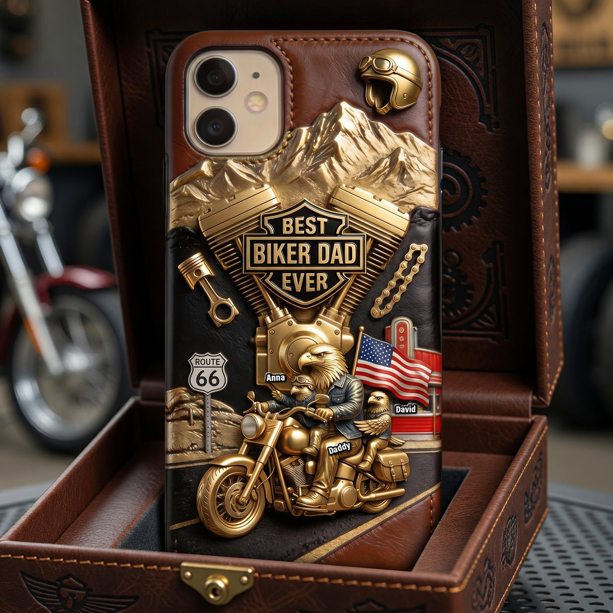 Conquer The World With Dad Phone Case - Personalized Gifts For Biker Dads 05qhqn140526-Homacus