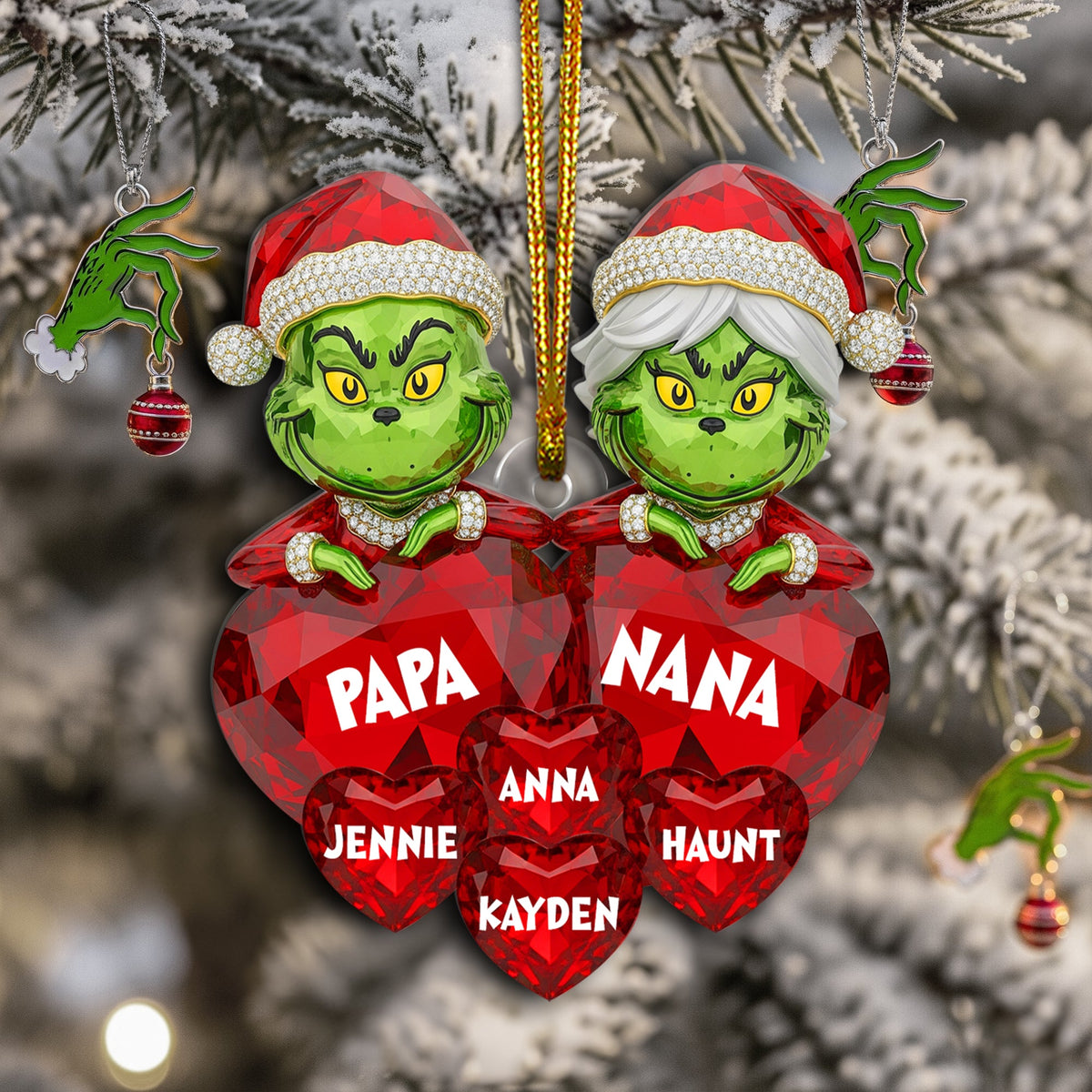 Grandparents Heart Ornament - Personalized Christmas Gifts For Grandparents 04NALU280825-Homacus