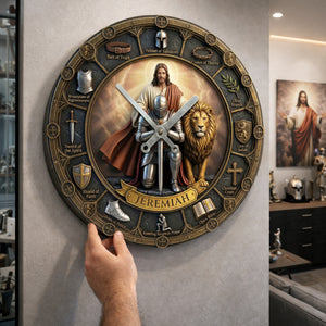 Kneeling Knight Acrylic Hanging Wall Clock - Personalized Gifts For Christian 01hulu060326-Homacus