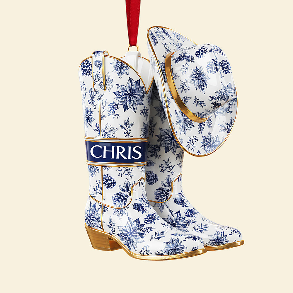 Personalized Gifts For Christmas, Cowboy Cowgirl Toile de Jouy Custom Shape Acrylic Ornament 01pgta011025-Homacus