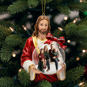 Custom Photo Jesus Ornament - Personalized Gifts For Christian Christmas Ornament 02PGLU031125-Homacus