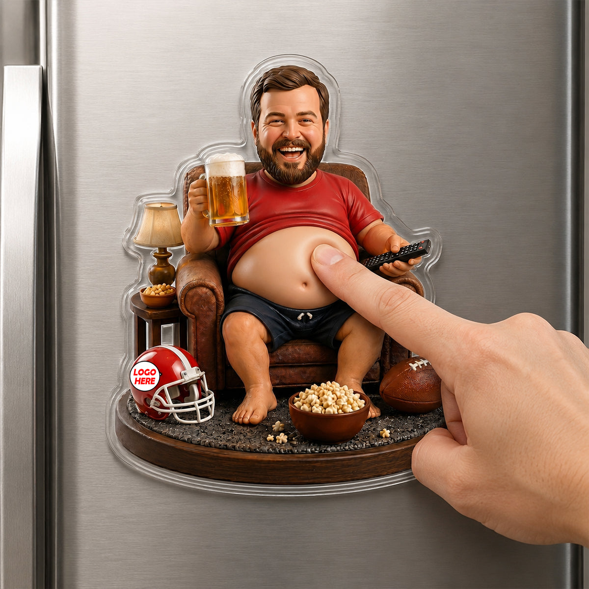 Beer And Sport Anti-collision Acrylic Fridge Magnet - Custom Photo Gifts For Sport Lovers 03natn180626-Homacus
