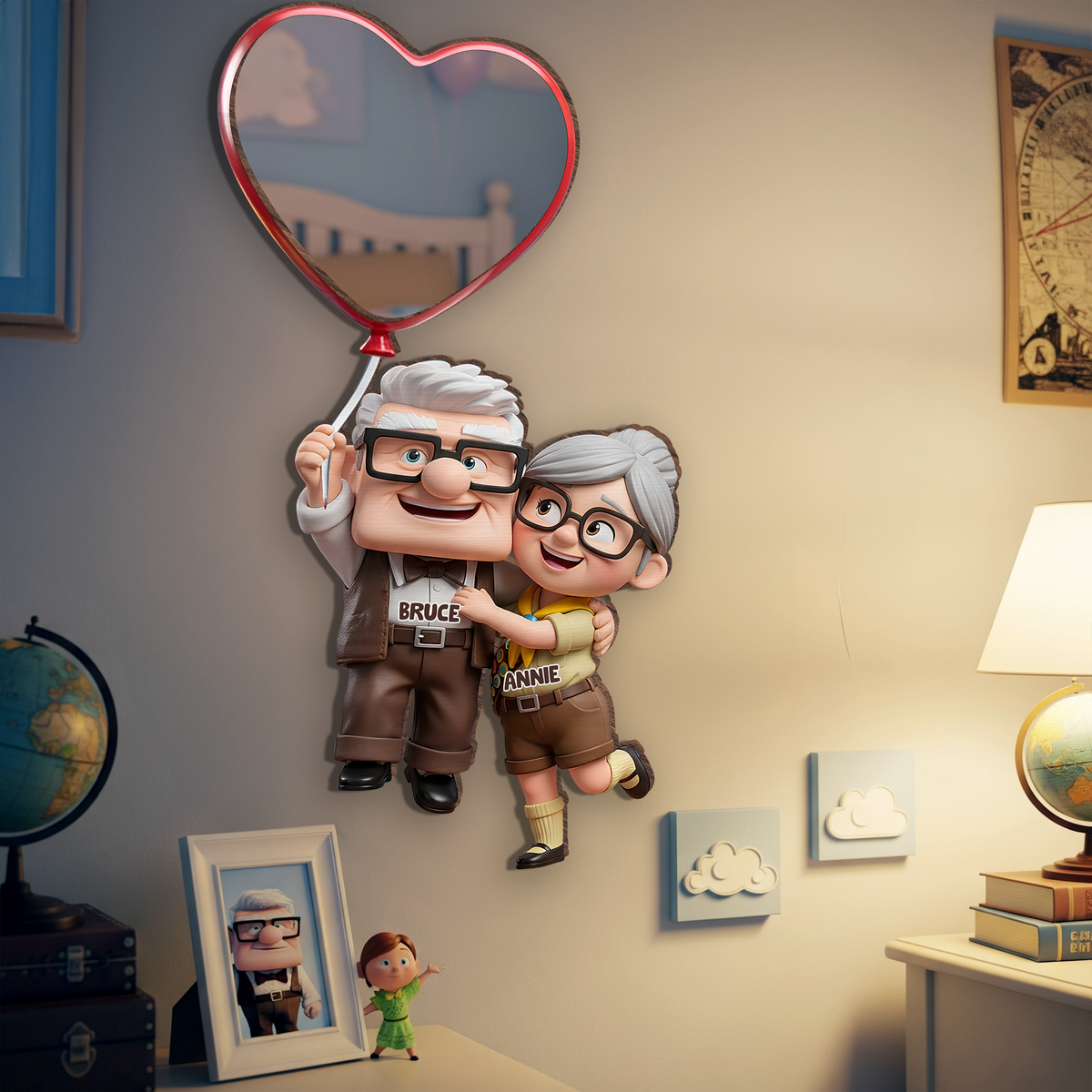 Forever Couple Wall Hanging Mirror Personalized Gifts For Couple 01TOLU230725-Homacus