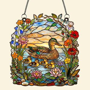 Ducky Mom Suncatcher Ornament - Personalized Gifts For Mom 04TYTN260226-Homacus