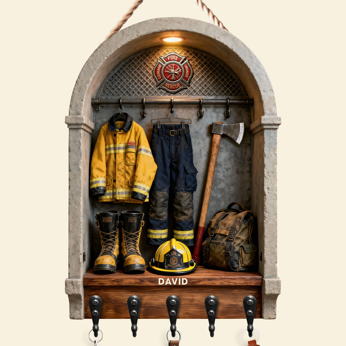 Firefighter Gear Acrylic Key Hanger – Personalized Gifts For Firefighter 03toqn161225-Homacus