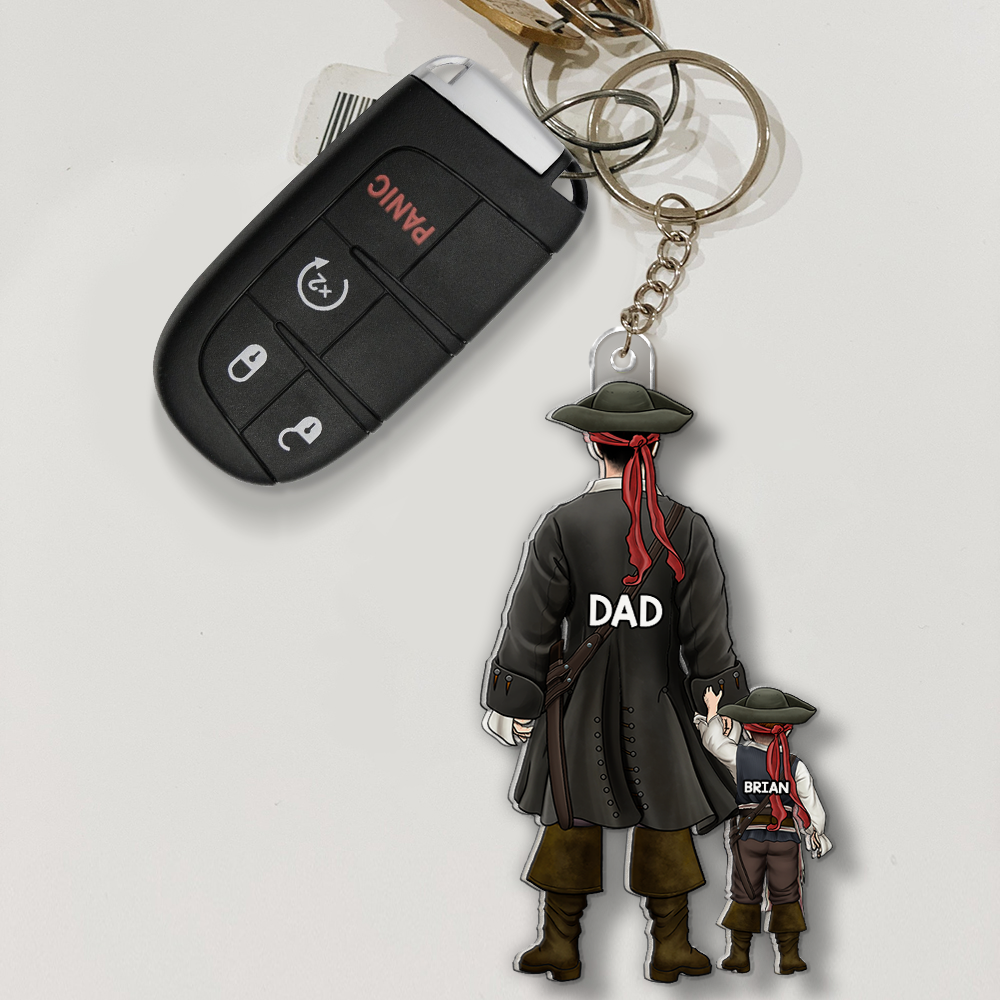 Adventure Pirates Dad Acrylic Keychain - Personalized Gift For Dad 01QHHU210525PA-Homacus