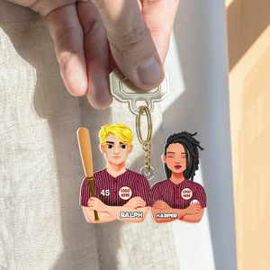 Personalized Gifts For Baseball Lovers Couple Keychain 042qhhu200125hg-Homacus